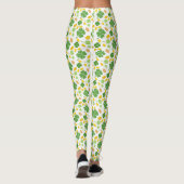Green 4 Leaf Clovers St Patricks Day Coins Leggings (Rückseite)
