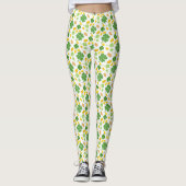Green 4 Leaf Clovers St Patricks Day Coins Leggings (Vorderseite)