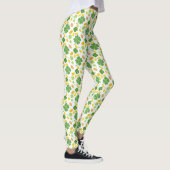 Green 4 Leaf Clovers St Patricks Day Coins Leggings (Rechts)