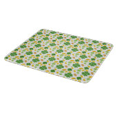 Green 4 Leaf Clovers St Patricks Day Coins Schneidebrett (Ecke)