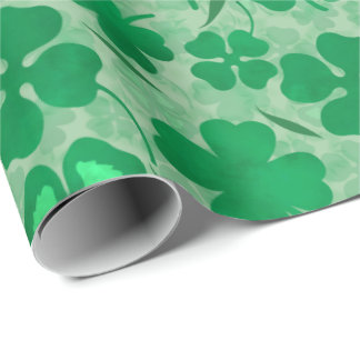 Green 4 Leaf Clovers St. Patricks Day Geschenkpapier
