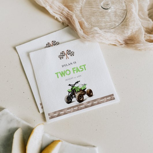 Green 4 Wheeler Bike Geburtstag Serviette