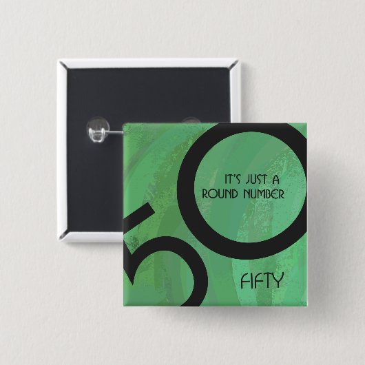Green 50 Decade Geburtstag Button (Vorne & Hinten)