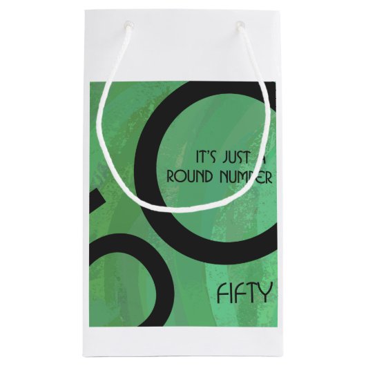 Green 50 Decade Geburtstag Kleine Geschenktüte (Rückseite)
