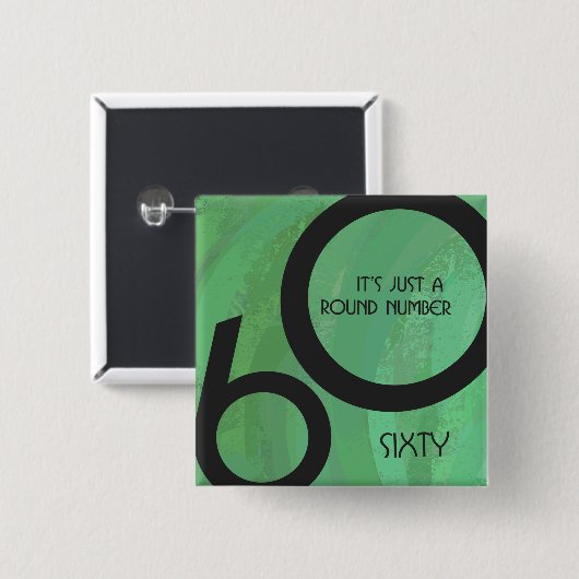 Green 60 Decade Geburtstag Button (Vorne & Hinten)