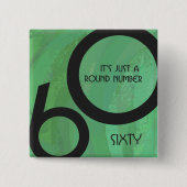 Green 60 Decade Geburtstag Button (Vorderseite)