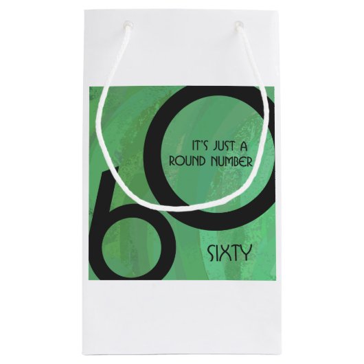 Green 60 Decade Geburtstag Kleine Geschenktüte (Rückseite)