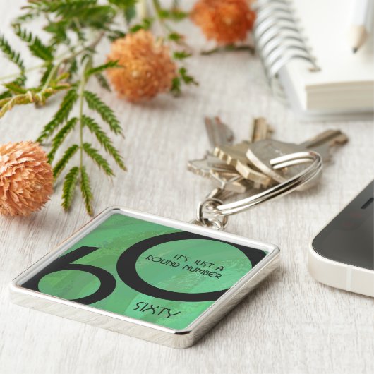 Green 60 Decade Geburtstag Schlüsselanhänger (Seite)