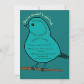 Green 60. Geburtstag Niedlich Bird Dinner Party Einladung (Vorderseite)