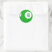 Green 8 Ball! Runder Aufkleber (Tasche)