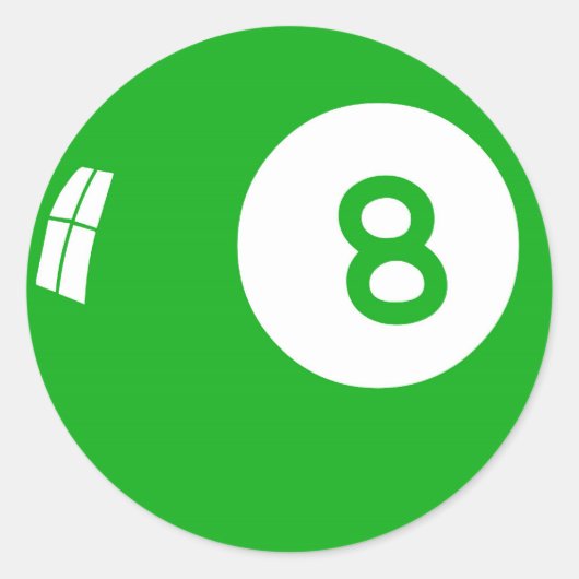 Green 8 Ball! Runder Aufkleber (Vorderseite)