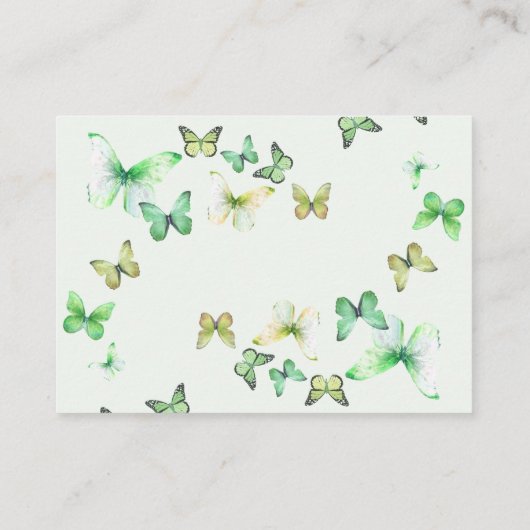 Green A Little Butterfly Baby Duschdusche Windelwa Begleitkarte (Rückseite)