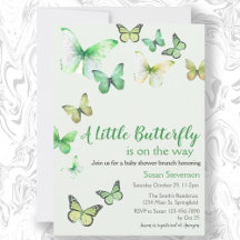 Green A Little Butterfly Baby Dusche