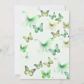 Green A Little Butterfly Baby Dusche Einladung (Rückseite)