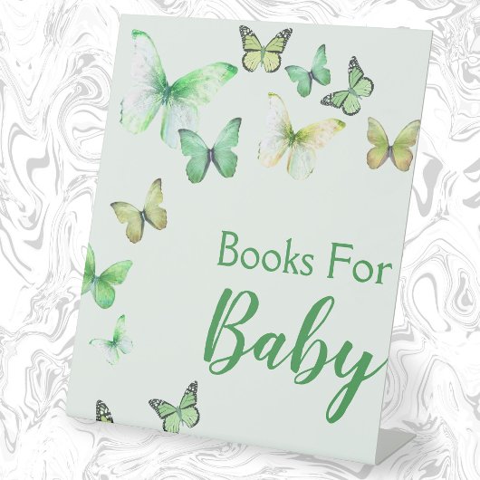Green A Little Butterfly Baby Duschgeschenke Sockelschild