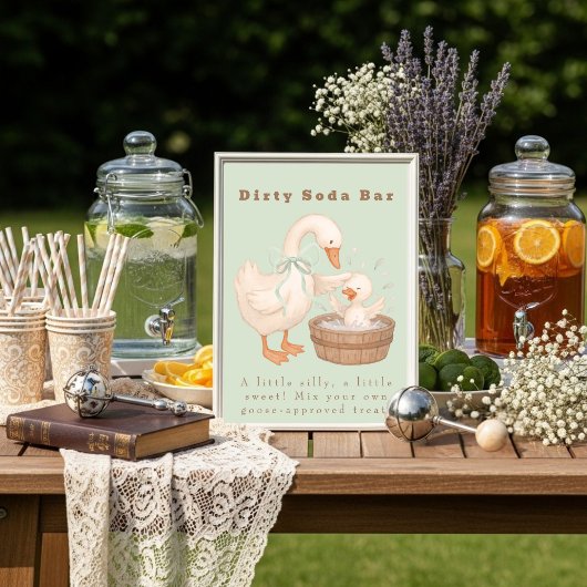 Green A Silly Goose Dirty Soda Bar Sign Einladung