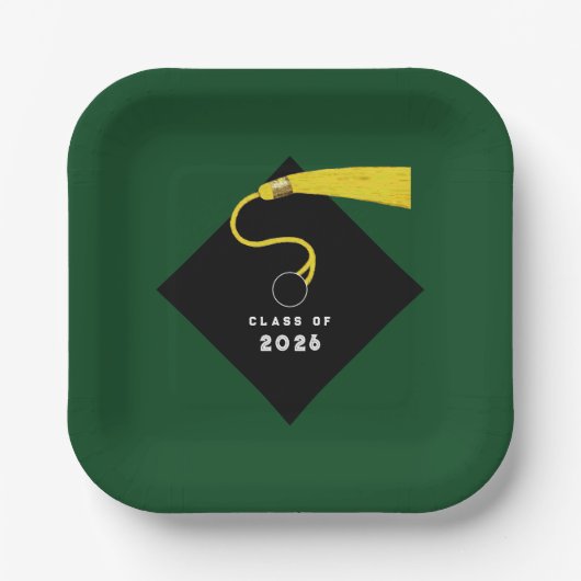 Green Abschluss 2025 Party Pappteller (Vorderseite)