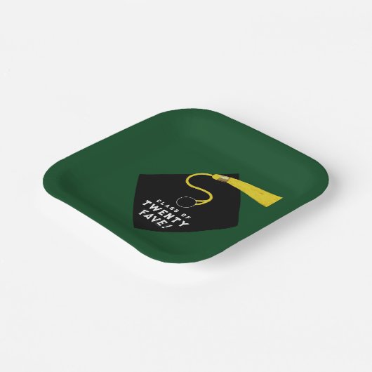 Green Abschluss 2025 Party Pappteller (Gewinkelt)