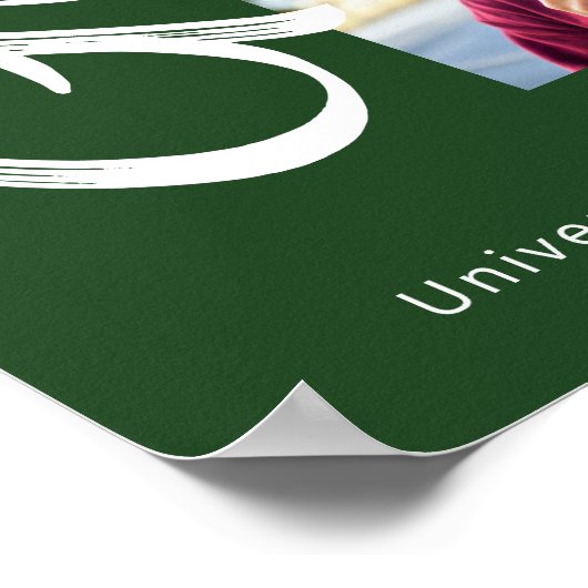 Green Abschluss 3 Foto Bold Arch Script Modern Poster (Ecke)