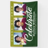 Green Abschluss 3 Foto Fett Script Modern Einfach Banner (Vertikal)