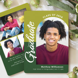 Green Abschluss 4 Foto Bold Arch Script Modern Ankündigung