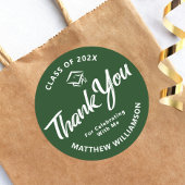 Green Abschluss Bold Script Cap Danke, Modern Runder Aufkleber