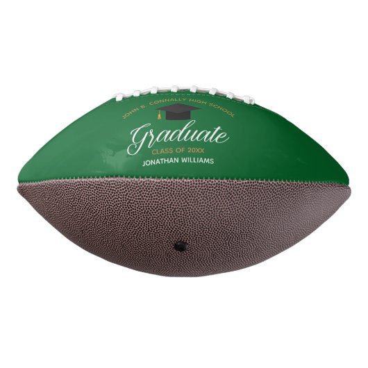 Green Abschluss Custom High School Graduate Foto Football (Gedreht 270)