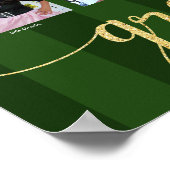 Green Abschluss K-12 Fotocollage Gold Script Poster (Ecke)