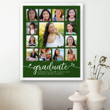Green Abschluss K-12 FotoCollage Modernes Drehbuch