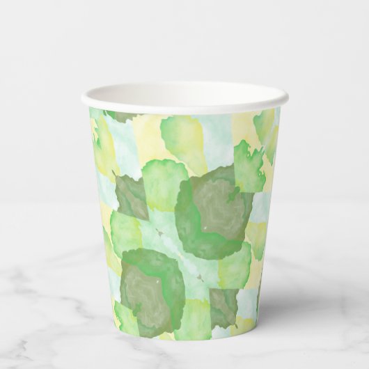 Green abstract art Magical wallpaper Pappbecher (Rückseite)