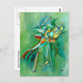 Green Abstract Colorful Fine Art Cards Postkarte (Vorne/Hinten)