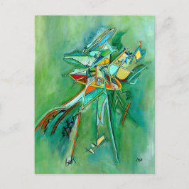 Green Abstract Colorful Fine Art Cards Postkarte