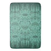 Green Abstract Island Tiki Pattern Badematte (Vorderseite Vertikal)