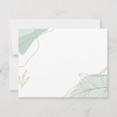 Green Abstract with Gold Leaves Mitteilungskarte (Rückseite)