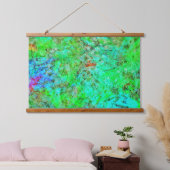 Green abstract Wood Topped Wall Tapestry,Smooth  Wandteppich Mit Holzrahmen (Schlafzimmer)