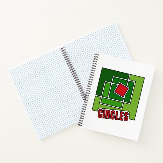 Green Abstraction with Twisted Red Square Notizblock (Innenseite)