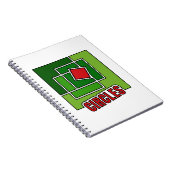 Green Abstraction with Twisted Red Square Notizblock (Rechte Seite)