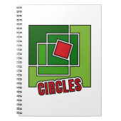 Green Abstraction with Twisted Red Square Notizblock (Vorderseite)