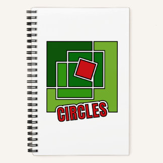 Green Abstraction with Twisted Red Square Notizblock