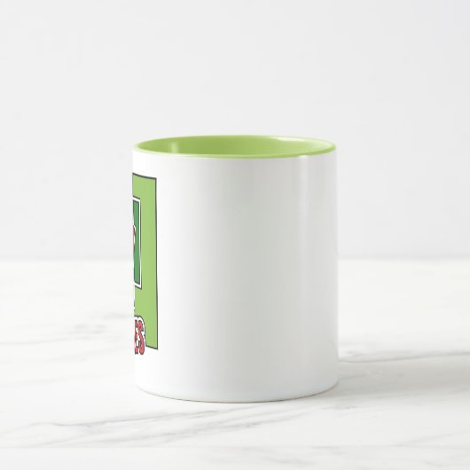 Green Abstraction with Twisted Red Square Tasse (Zentrum)