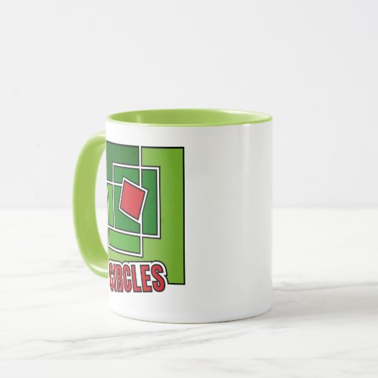 Green Abstraction with Twisted Red Square Tasse (Vorderseite Links)