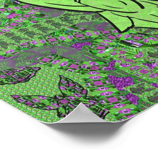 Green Abstrakt Angel Pattern Art Poster (Ecke)