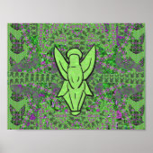 Green Abstrakt Angel Pattern Art Poster (Vorne)