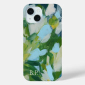Green Abstrakt Art Monogram Individuelle Name Case-Mate iPhone Hülle (Rückseite)
