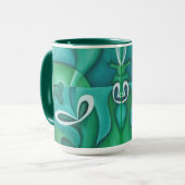 Green Abstrakt Art Tasse (Vorderseite Links)