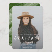 Green Abstrakt Brushstrokes Foto Abschluss Ankündigung (Vorne/Hinten)