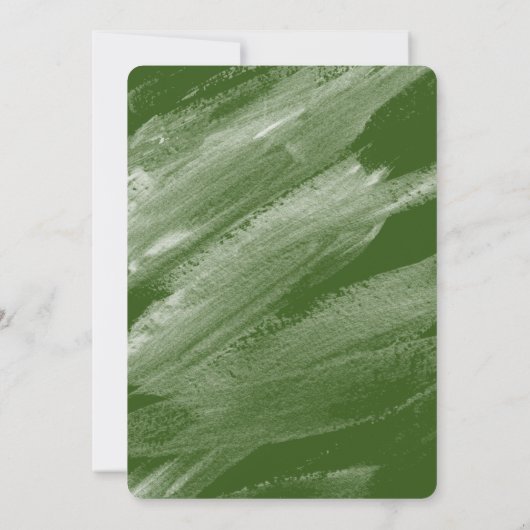 Green Abstrakt Brushstrokes Foto Abschluss Ankündigung (Rückseite)