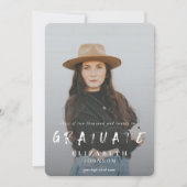 Green Abstrakt Brushstrokes Foto Abschluss Ankündigung (Vorderseite)