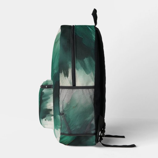 Green Abstrakt Emerald Vibes Bedruckter Rucksack (Rechts)