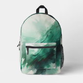 Green Abstrakt Emerald Vibes Bedruckter Rucksack (Vorderseite)